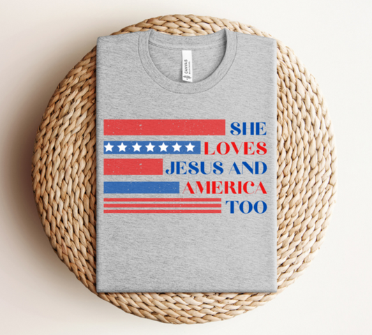 Loves Jesus & America Graphic Tee